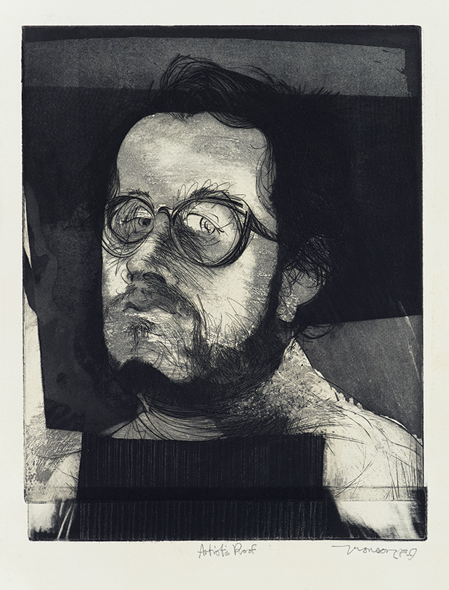 Gravure de Jim Monson : Autoportrait / Self Portrait